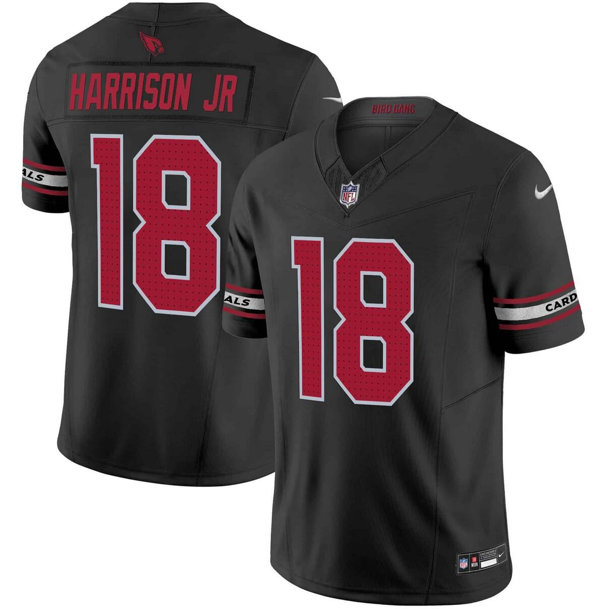 Men's Arizona Cardinals #18 Marvin Harrison Jr Black 2024 Draft F.U.S.E. Vapor Untouchable Limited Football Stitched Jersey